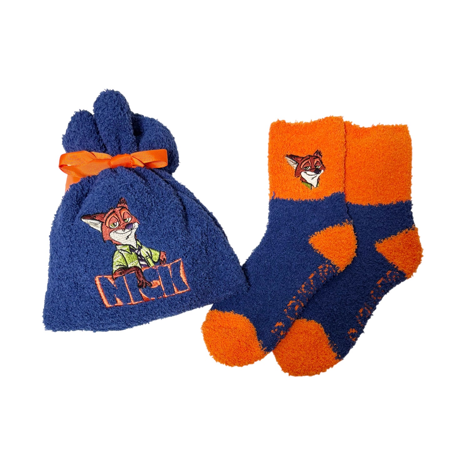 [公式] メーカー直営 ディズニー もこもこ靴下 in 巾着 ズートピア ／ニック ロゴ