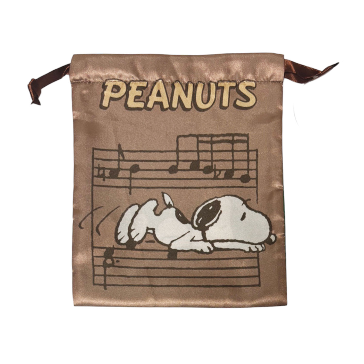 [公式] メーカー直営 PEANUTS スヌーピー リボン巾着 音符