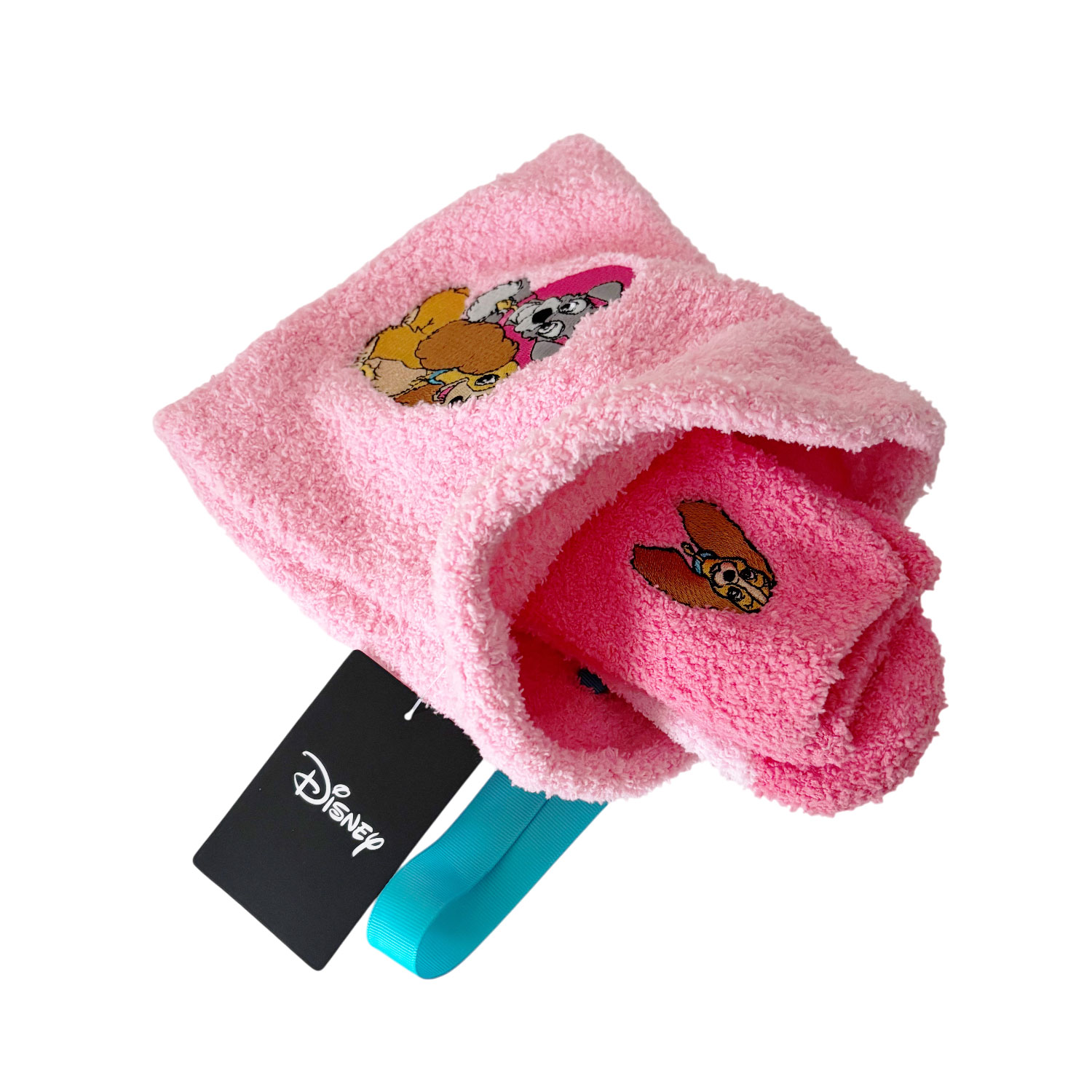 [公式] メーカー直営 ディズニー もこもこ靴下 in 巾着 わんわん物語 ハート