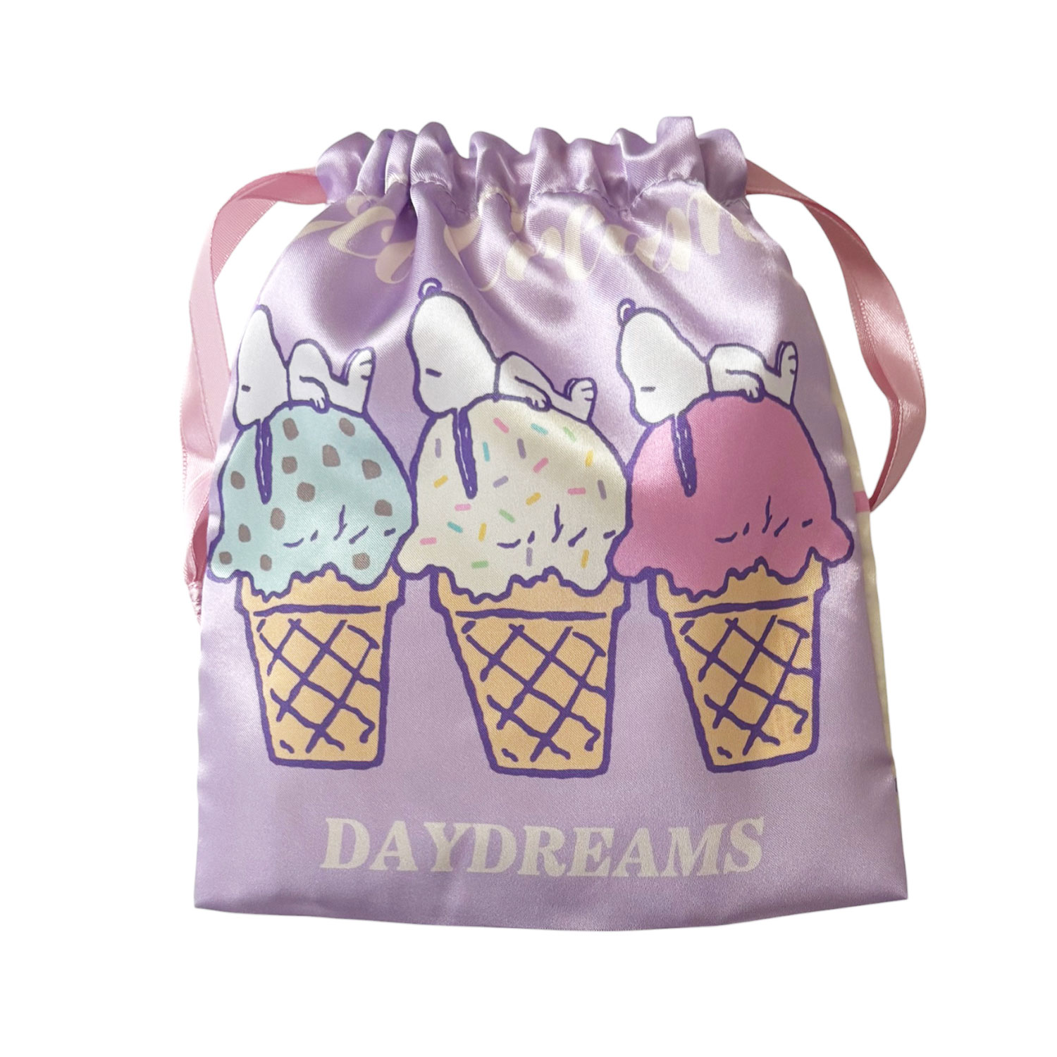 [公式] メーカー直営 PEANUTS スヌーピー リボン巾着 アイスクリーム