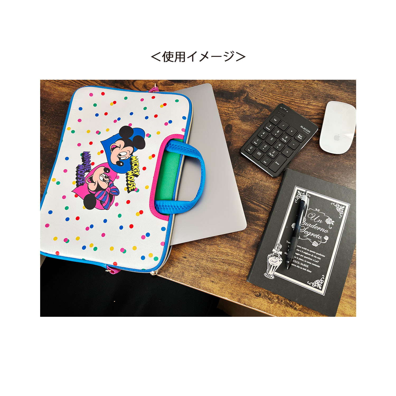 [公式] ディズニー ノスタルジカ ドキュメントバッグ ミッキー＆ミニー