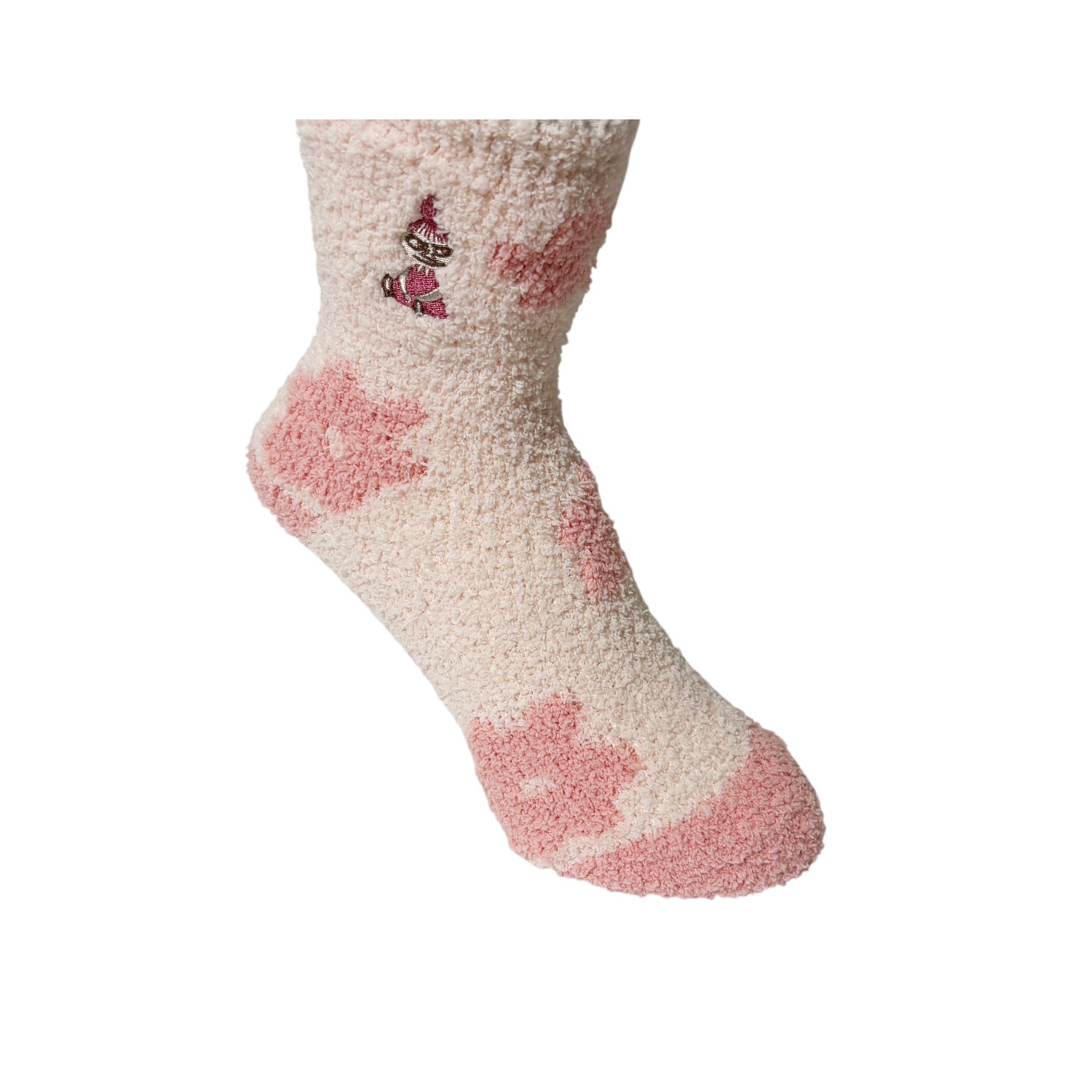 [公式] メーカー直営 ムーミン もこもこ靴下 in 巾着 リトルミイ フラワー ピンク