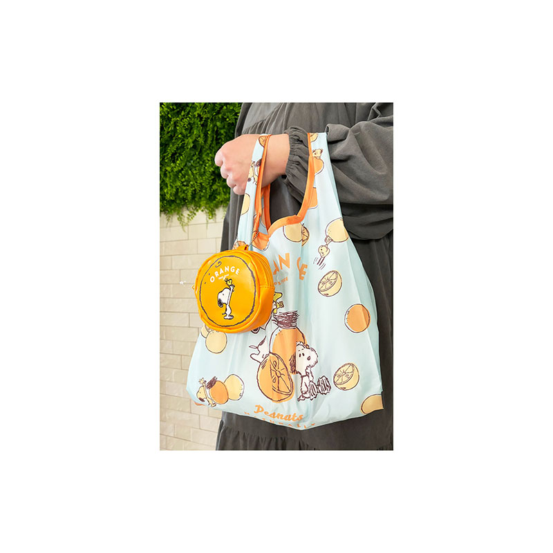 PEANUTS スヌーピー ショッピングバッグ ピーチ