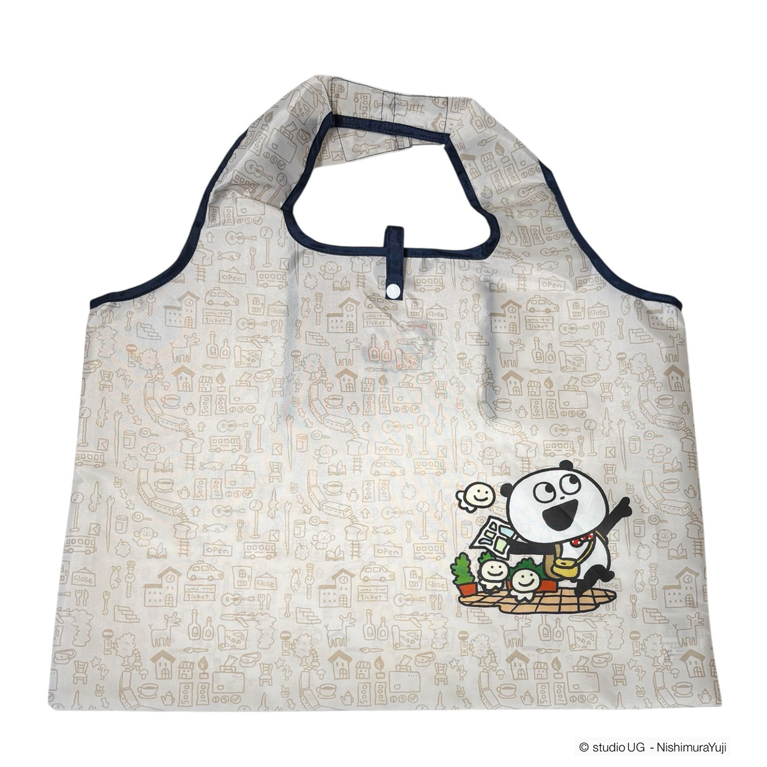 [公式] スタジオUG（にしむらゆうじ）ショッピングバッグ 「旅するごきげんぱんだ」