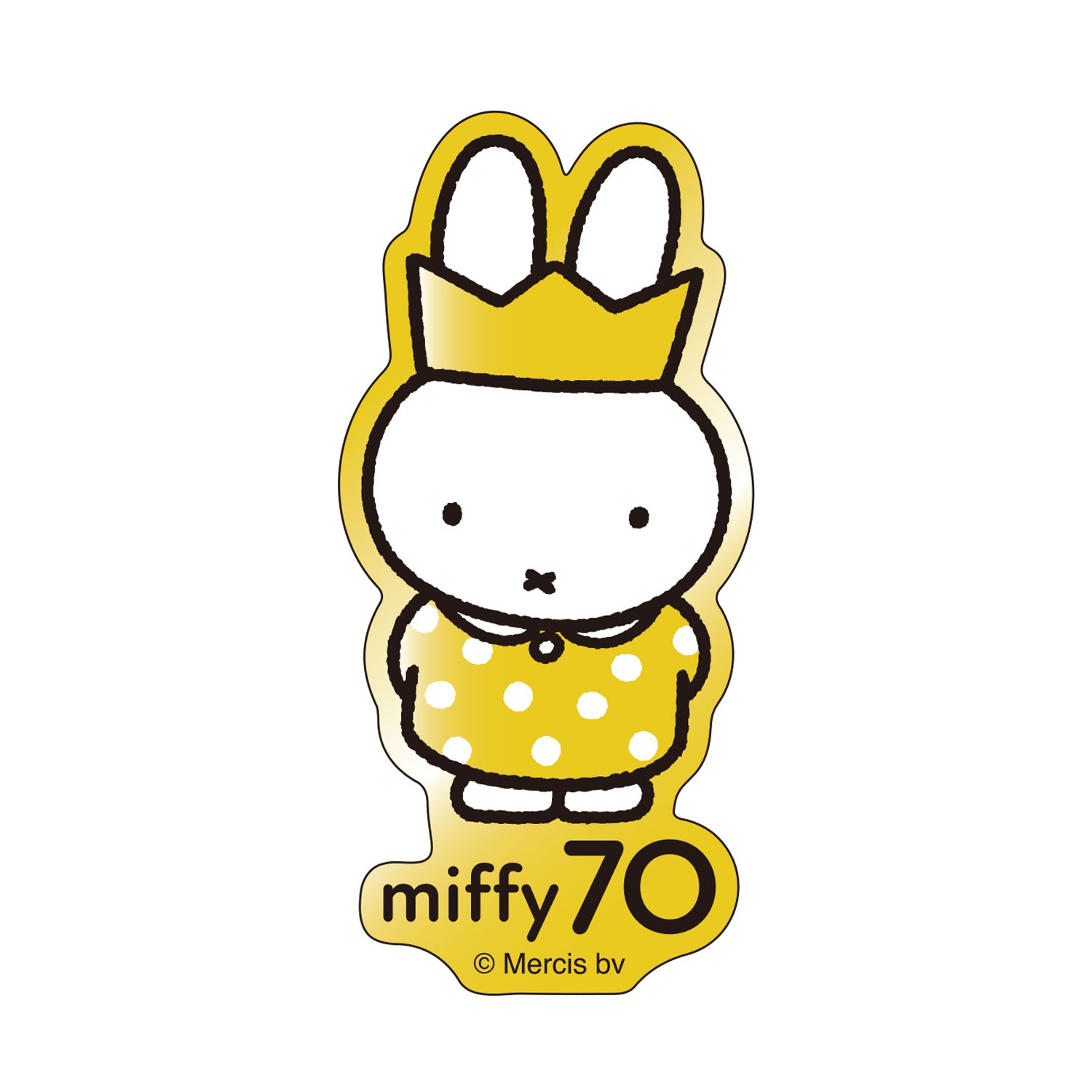 [公式] ディック・ブルーナ ミッフィー 誕生70周年記念 キャラクターステッカー 王冠 miffy70