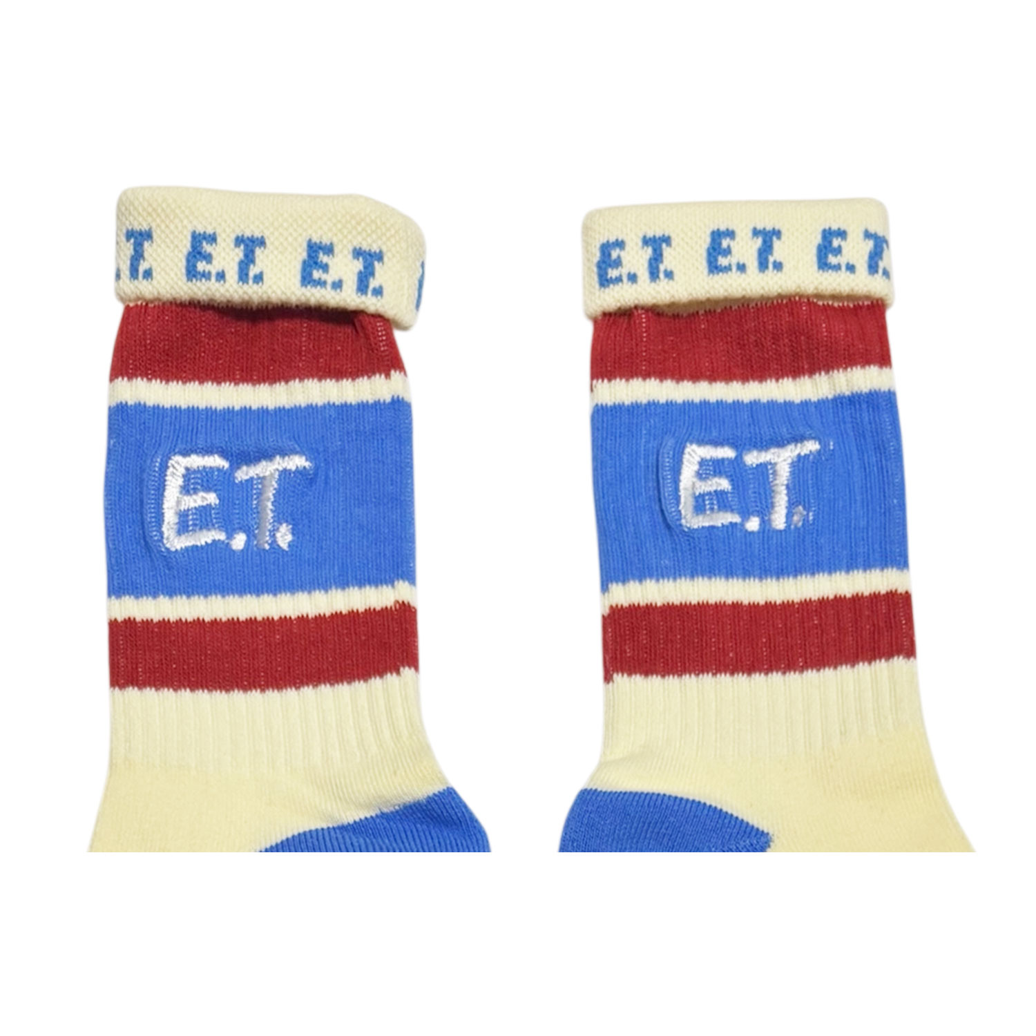[公式] メーカー直営 E.T. カラフルラインソックス ロゴ ホワイト