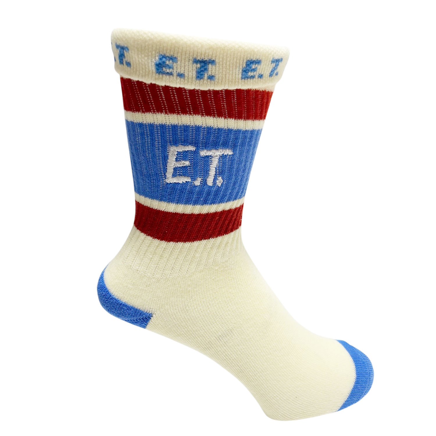 [公式] メーカー直営 E.T. カラフルラインソックス ロゴ ホワイト