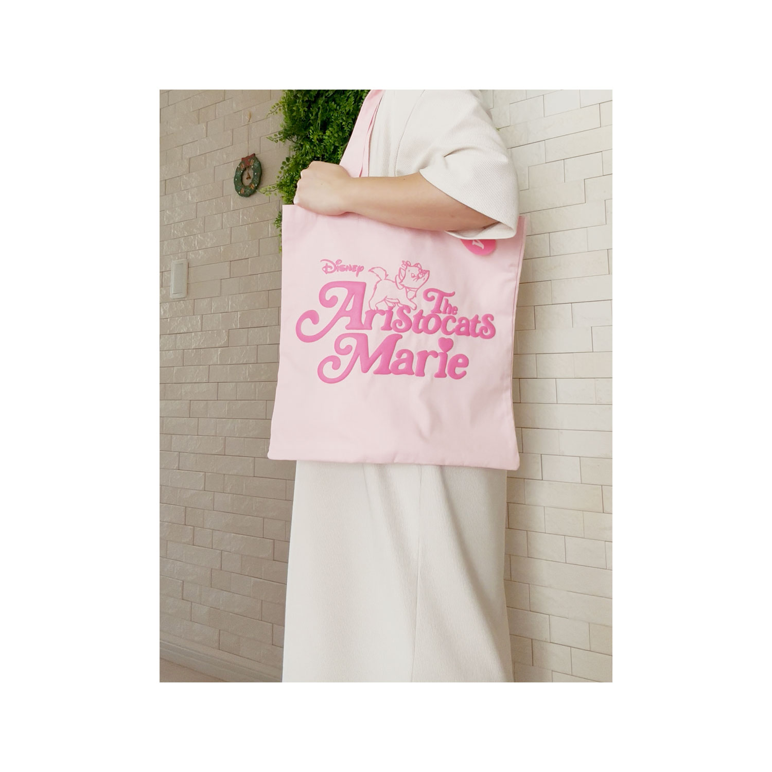 [公式] メーカー直営 ディズニー ノスタルジカ プクトートバッグ おしゃれキャット マリー ペールピンク×ピンク