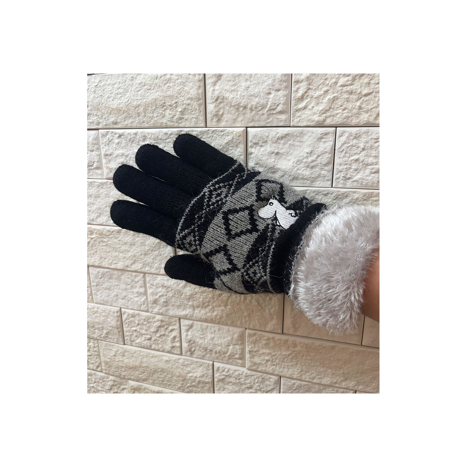 [公式] メーカー直営 ムーミン ワンポイント刺繍 スマホ対応手袋 ながめる