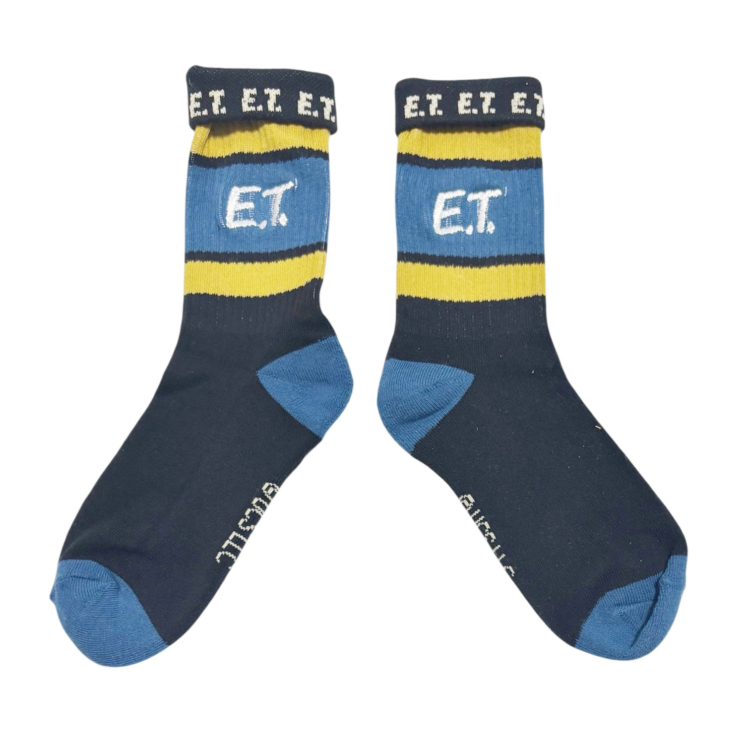 [公式] メーカー直営 E.T. カラフルラインソックス ロゴ ブラック
