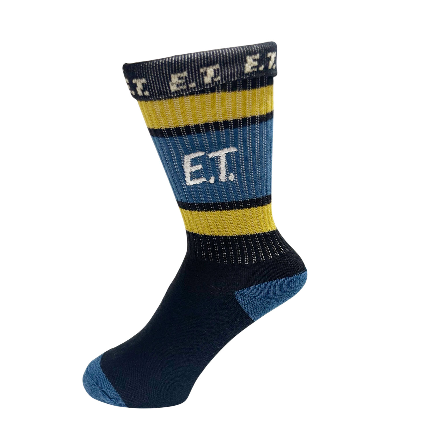 [公式] メーカー直営 E.T. カラフルラインソックス ロゴ ブラック