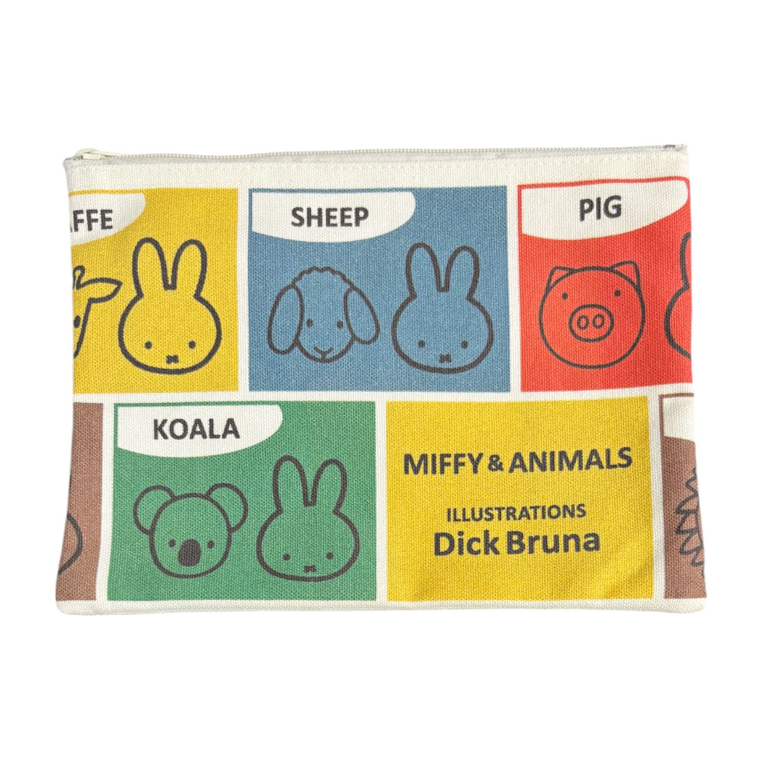 MIFFY & ANIMALS フラットポーチ 総柄 | キャラクター