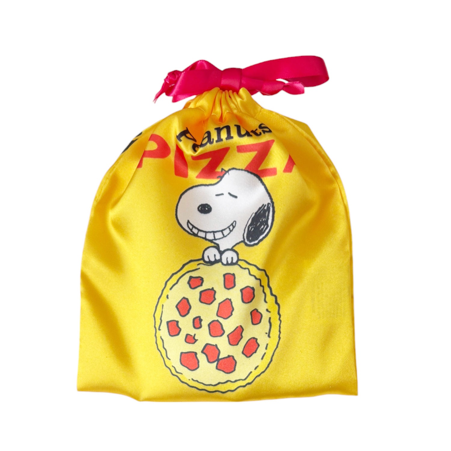 [公式] メーカー直営 PEANUTS スヌーピー リボン巾着 ピザ