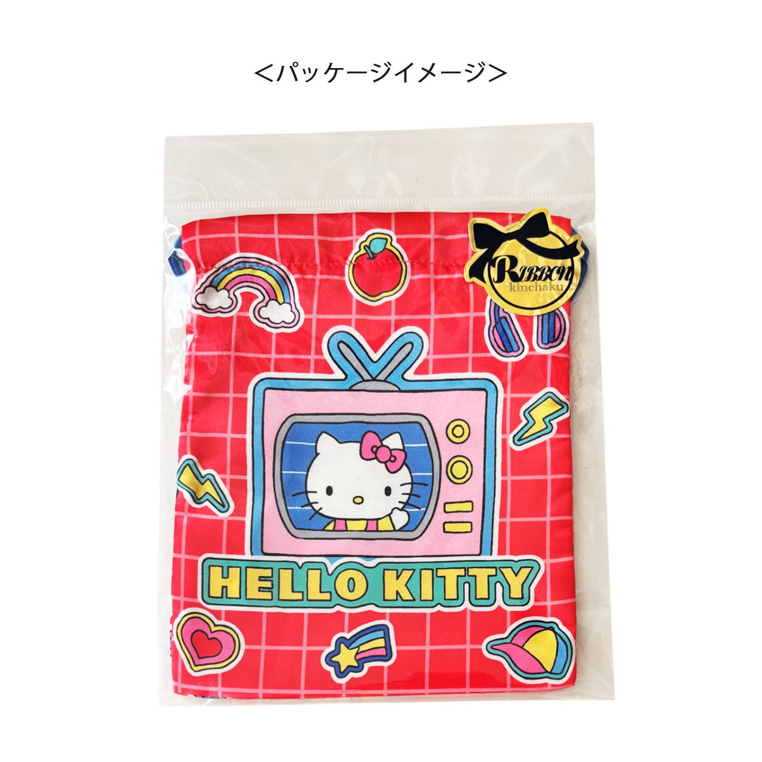 [公式] メーカー直営 サンリオキャラクターズ リボン巾着 ハローキティ ステッカーミックス