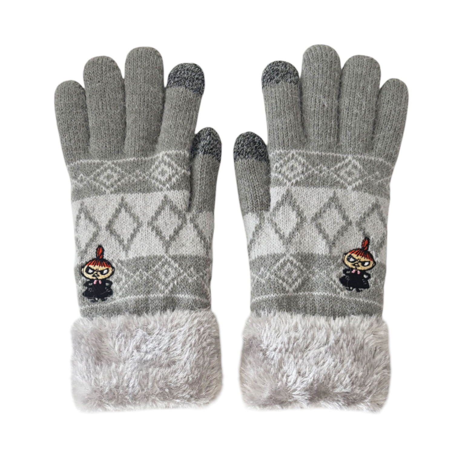 [公式] メーカー直営 ムーミン ワンポイント刺繍 スマホ対応手袋 リトルミイ ごきげんななめ