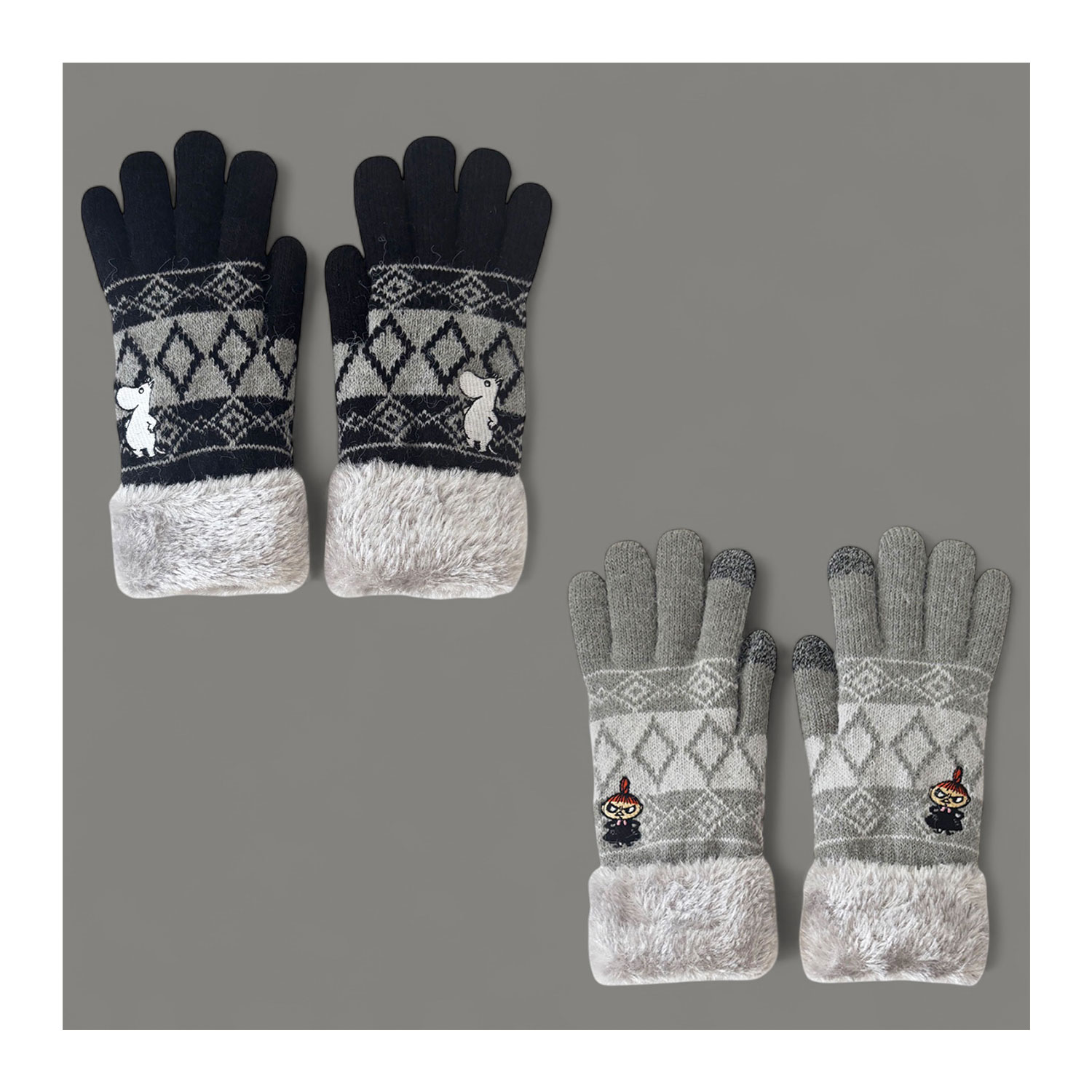 [公式] メーカー直営 ムーミン ワンポイント刺繍 スマホ対応手袋 リトルミイ ごきげんななめ