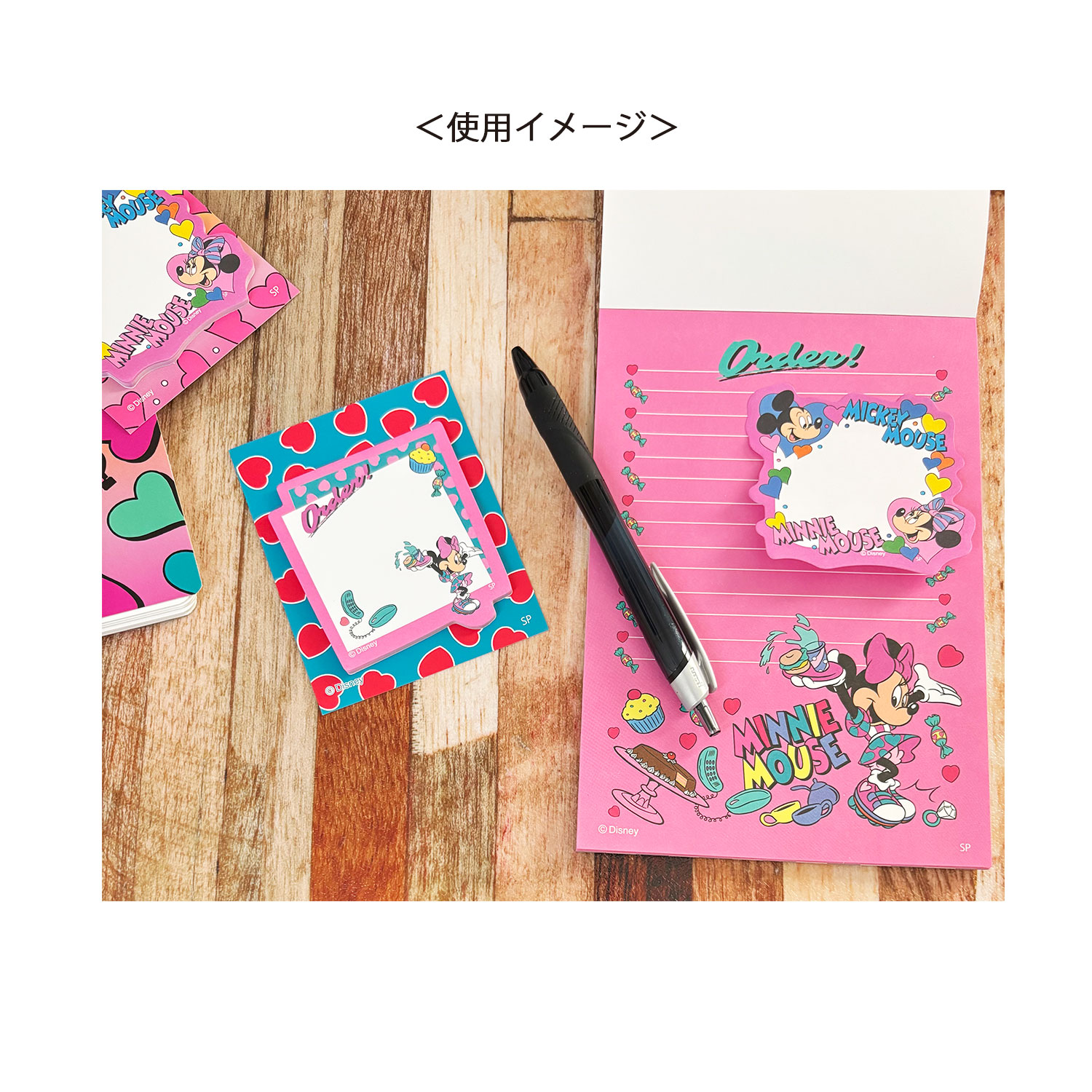 [公式] ディズニー ノスタルジカ レターパッド　ミッキー＆ミニー　カラフル