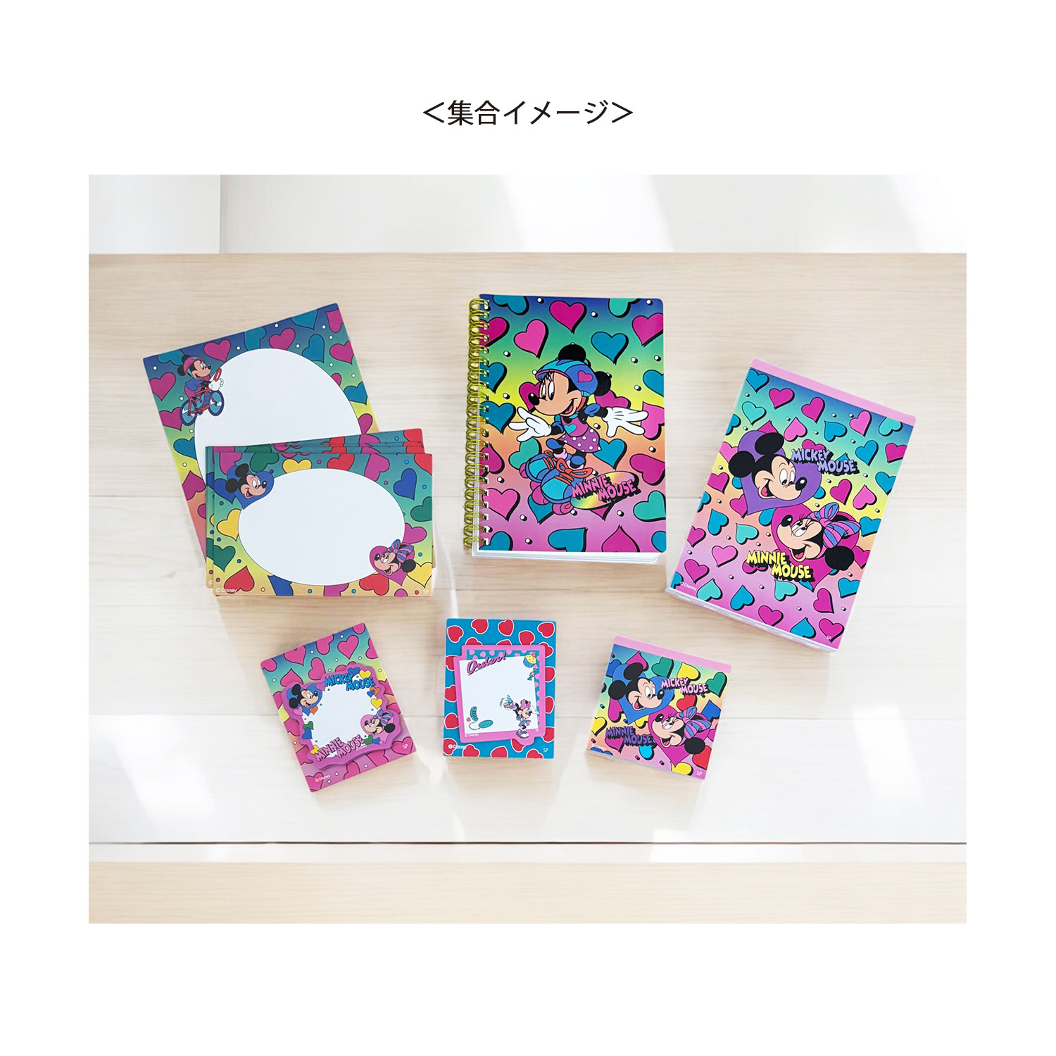 [公式] ディズニー ノスタルジカ レターパッド　ミッキー＆ミニー　カラフル