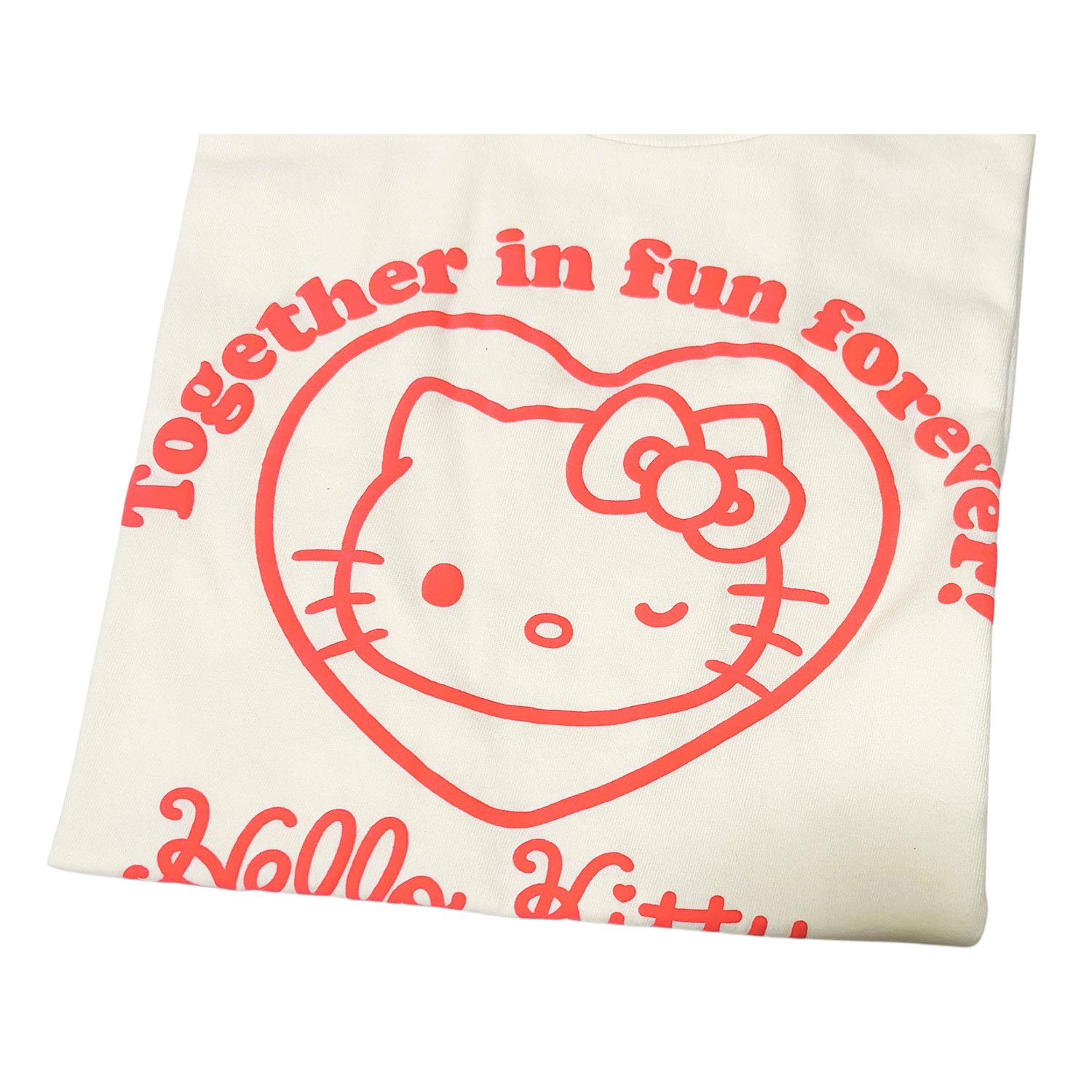 [公式] メーカー直営 サンリオキャラクターズ 発泡プリント Tシャツ ハローキティ ハート