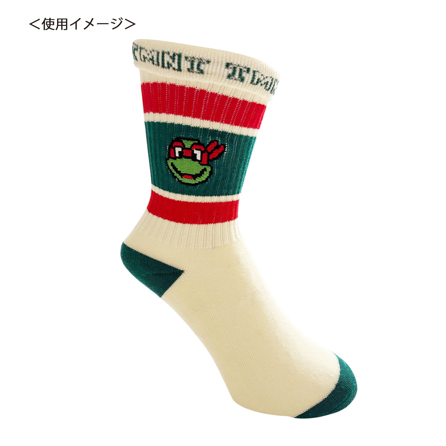 [公式] メーカー直営 ティーンエイジ・ミュータント・ニンジャ・タートルズ カラフルラインソックス ラファエロ 顔