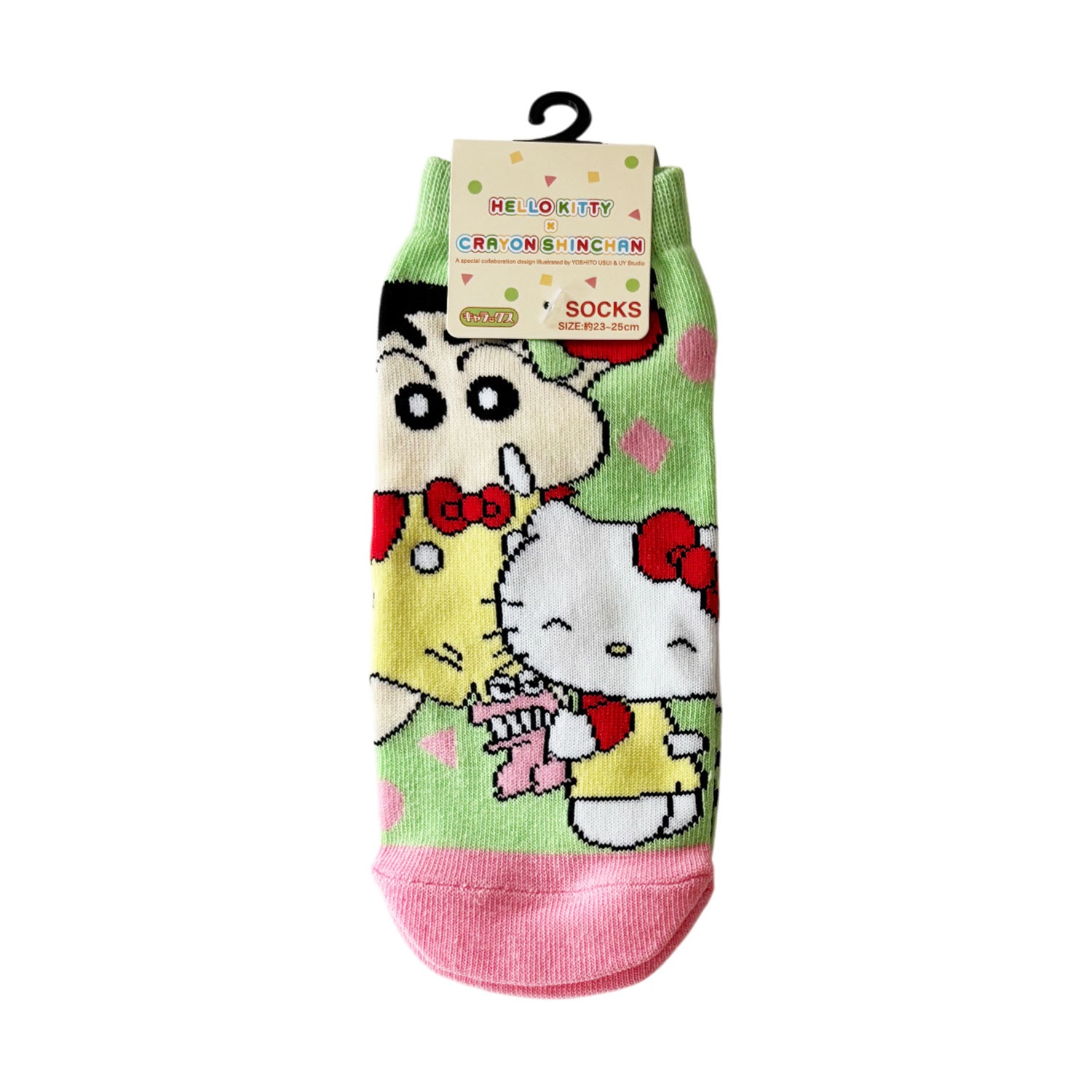 [公式] メーカー直営 CRAYON SHINCHAN × HELLO KITTY キャラックス（靴下）りんご