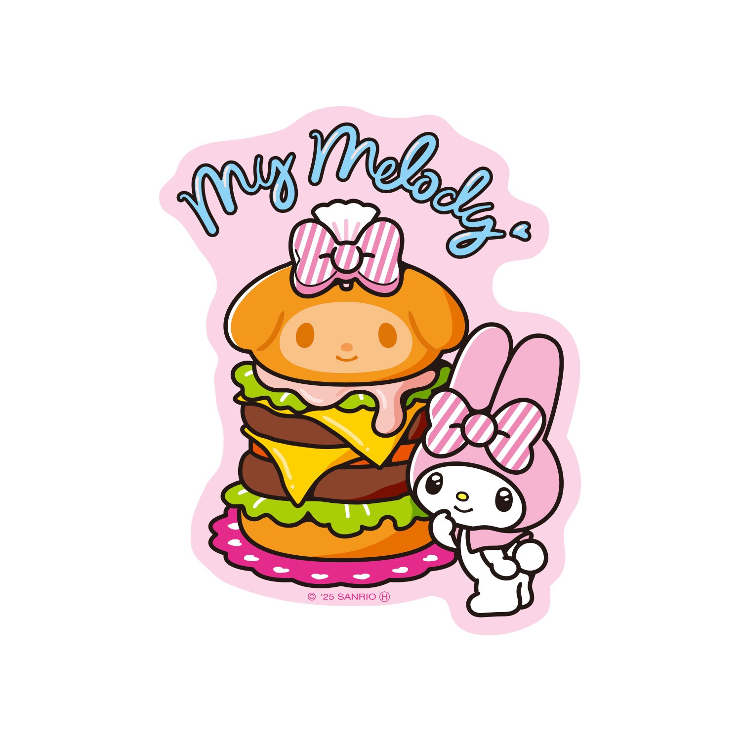 [公式] メーカー直営 サンリオキャラクターズ キャラクターステッカー マイメロディ ハンバーガー