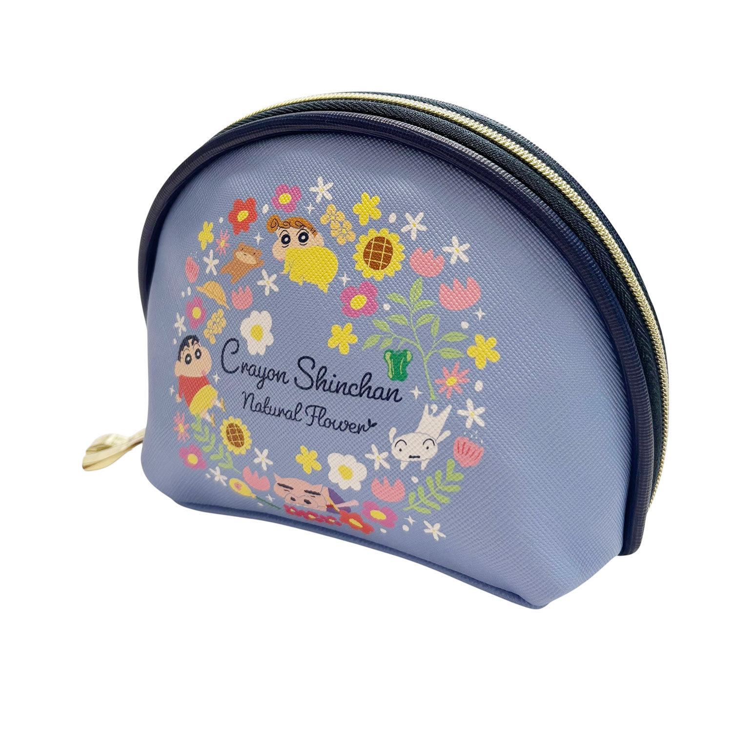 [公式] メーカー直営 クレヨンしんちゃん シェルポーチ フラワー ブルー