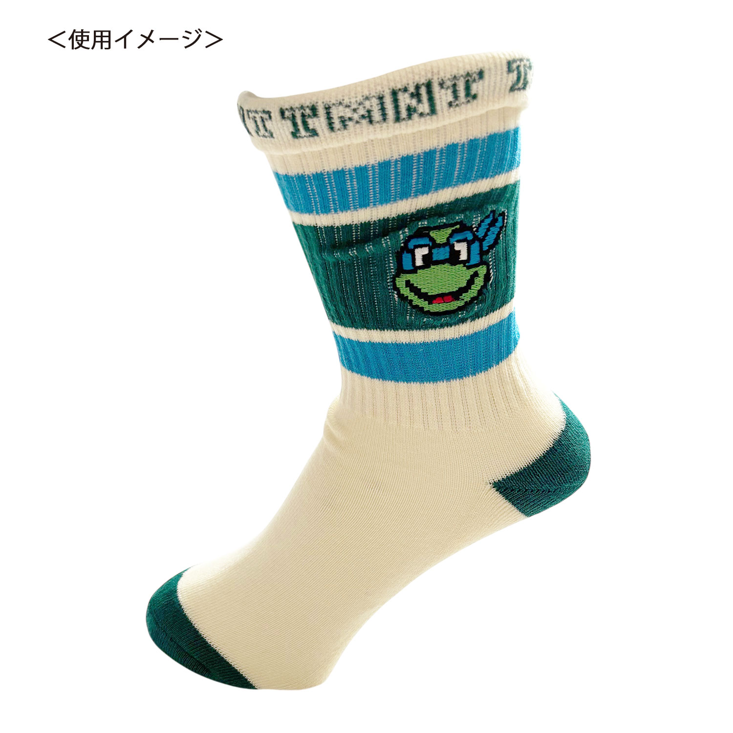 [公式] メーカー直営 ティーンエイジ・ミュータント・ニンジャ・タートルズ カラフルラインソックス レオナルド 顔