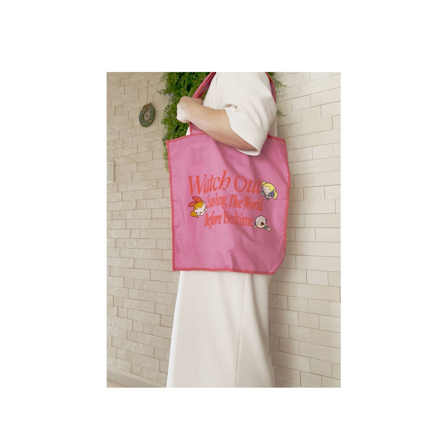 [公式] メーカー直営 パワーパフガールズ フラットトートバッグ ピンク