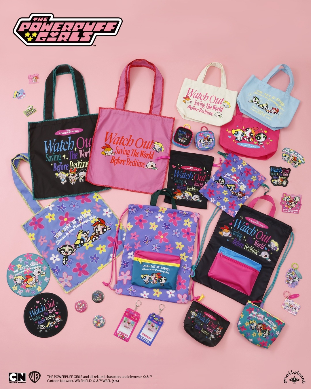 [公式] メーカー直営 パワーパフガールズ フラットトートバッグ ピンク
