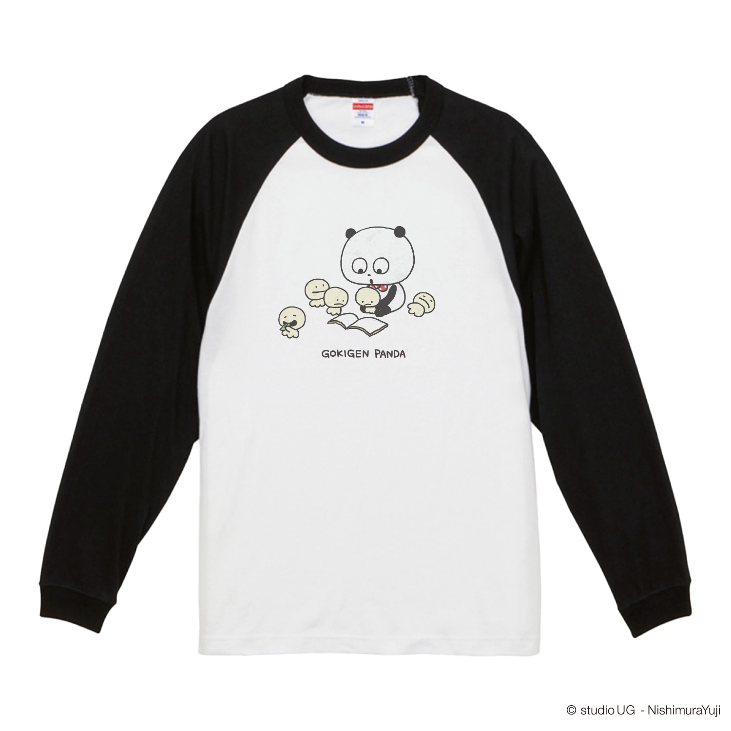 [公式] スタジオUG（にしむらゆうじ）ラグラン ロングTシャツ　ごきげんぱんだ