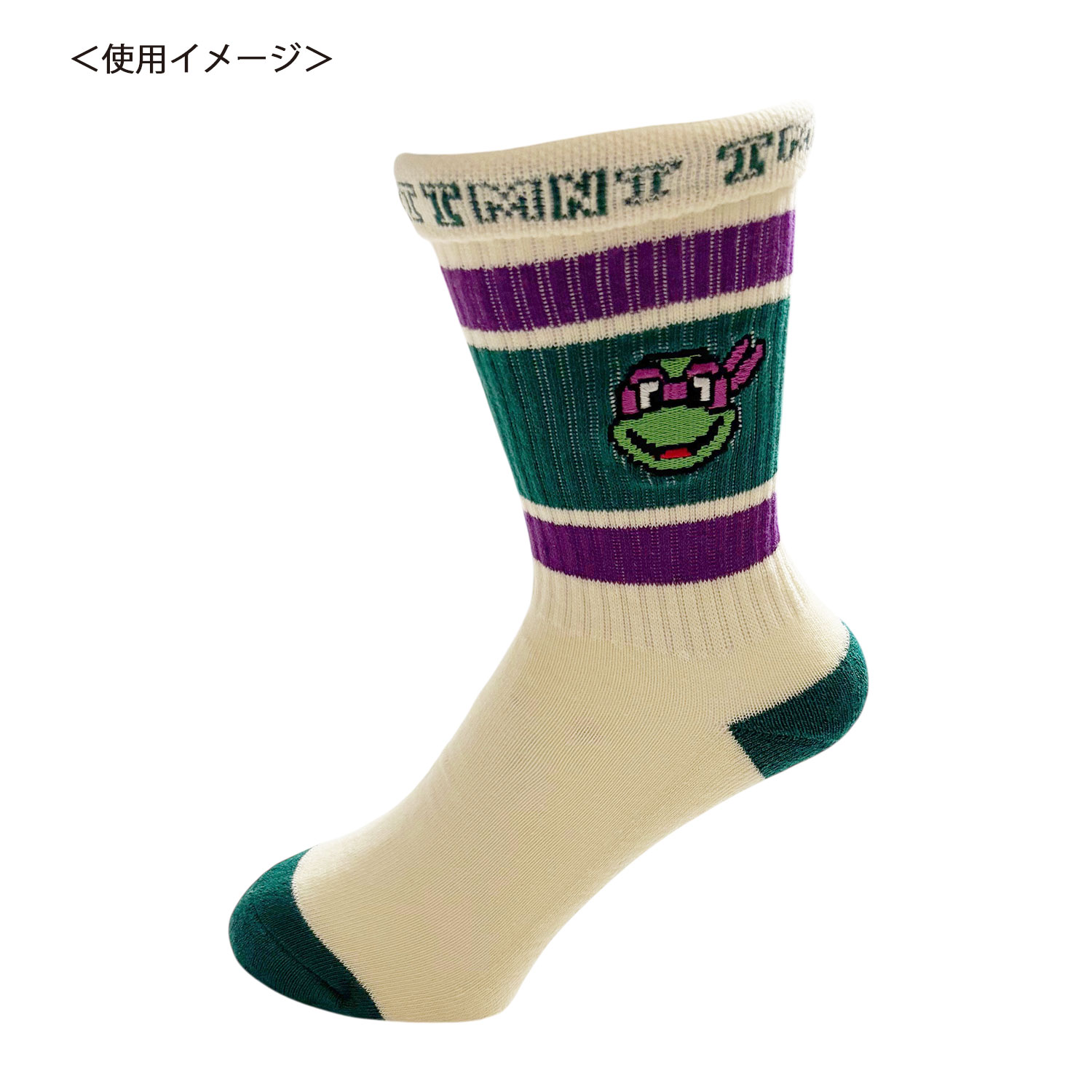 [公式] メーカー直営 ティーンエイジ・ミュータント・ニンジャ・タートルズ カラフルラインソックス ドナテロ 顔