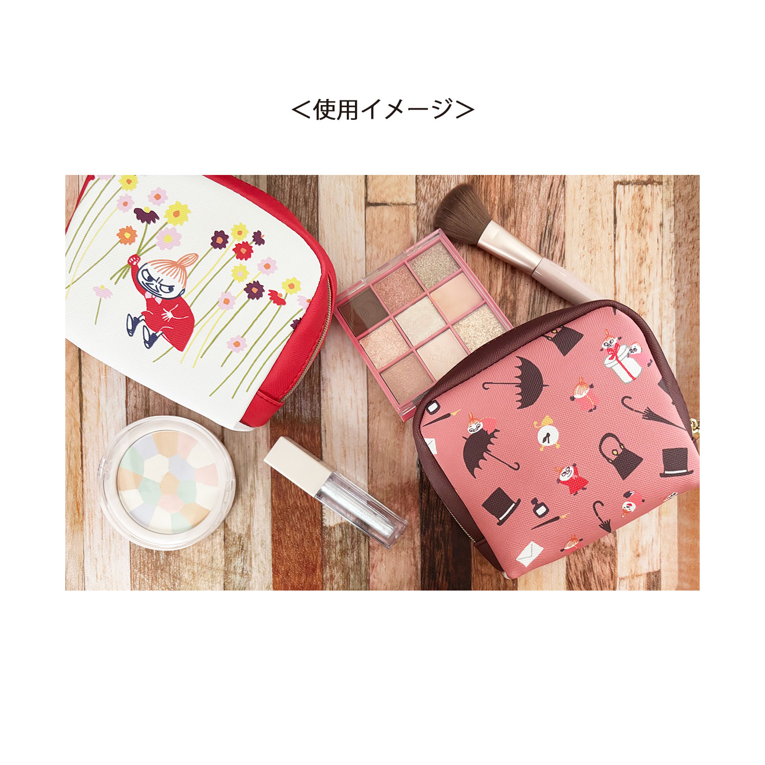 公式] MOOMIN ムーミン スクエアポーチ お花畑 | キャラクター