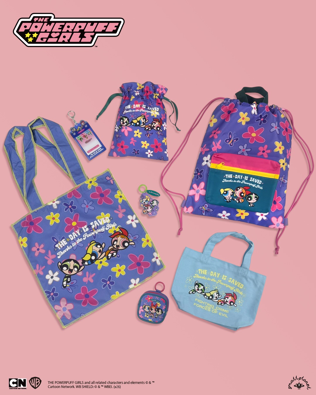 [公式] メーカー直営 パワーパフガールズ フラットトートバッグ パープル