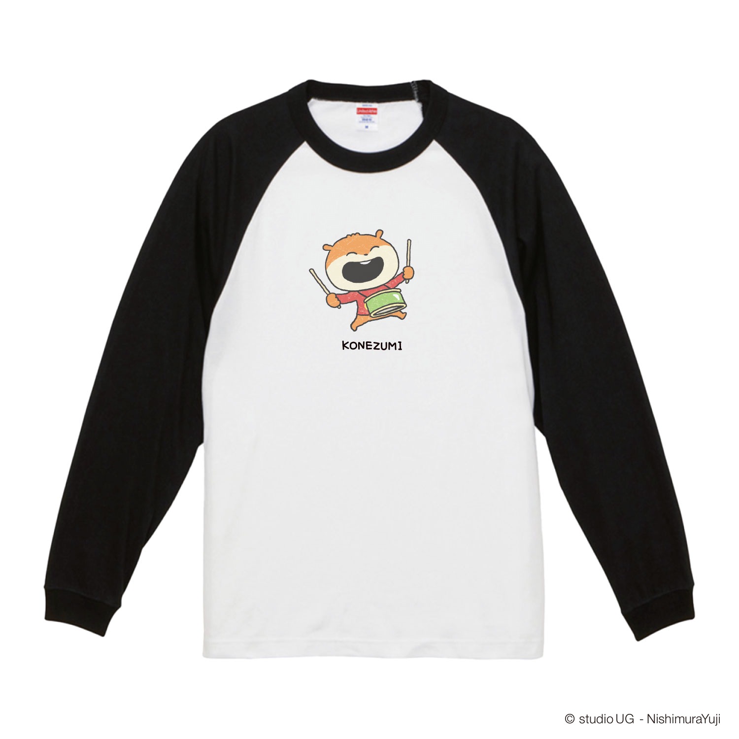 [公式] スタジオUG（にしむらゆうじ）ラグラン ロングTシャツ　こねずみ
