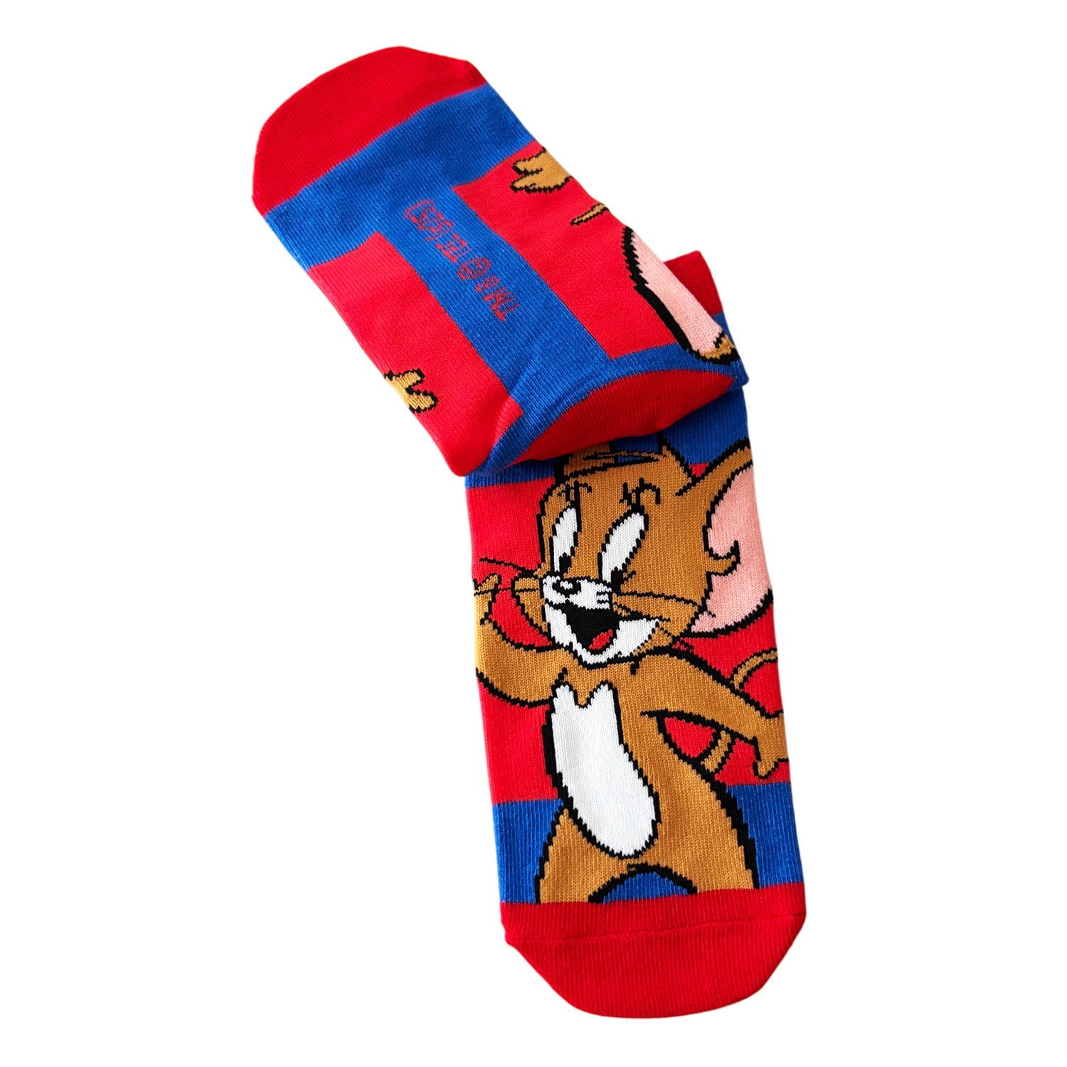 [公式] メーカー直営 トムとジェリー キャラックス（靴下）レッド×ブルー