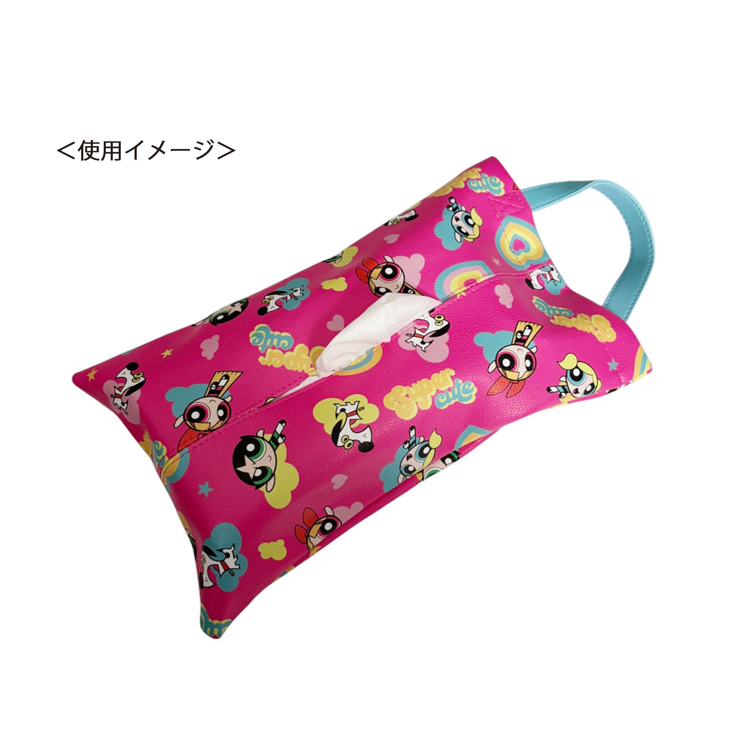 [公式] メーカー直営 パワーパフガールズ 合皮ティッシュケース スーパキュート