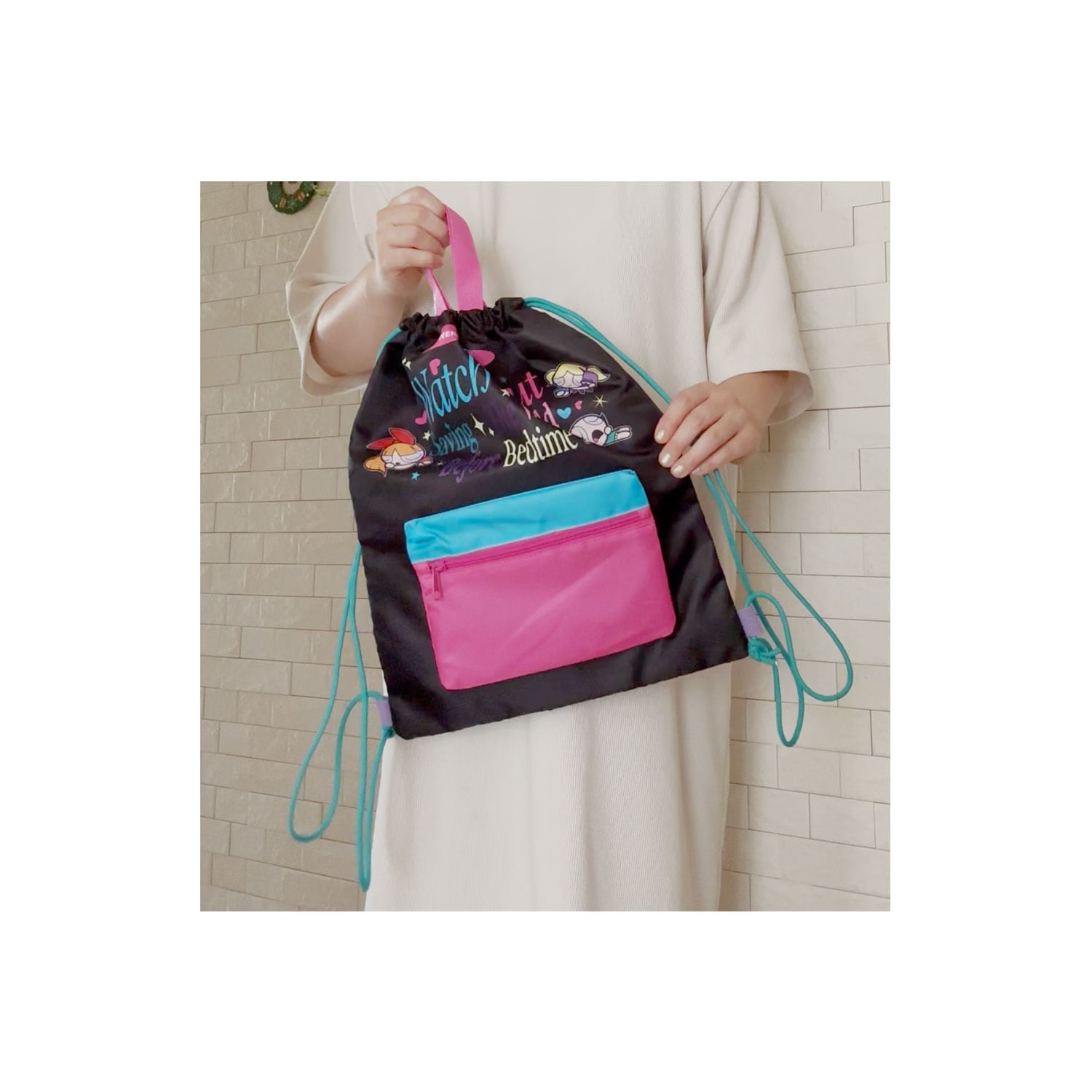 [公式] メーカー直営 パワーパフガールズ ナップサック ブラック