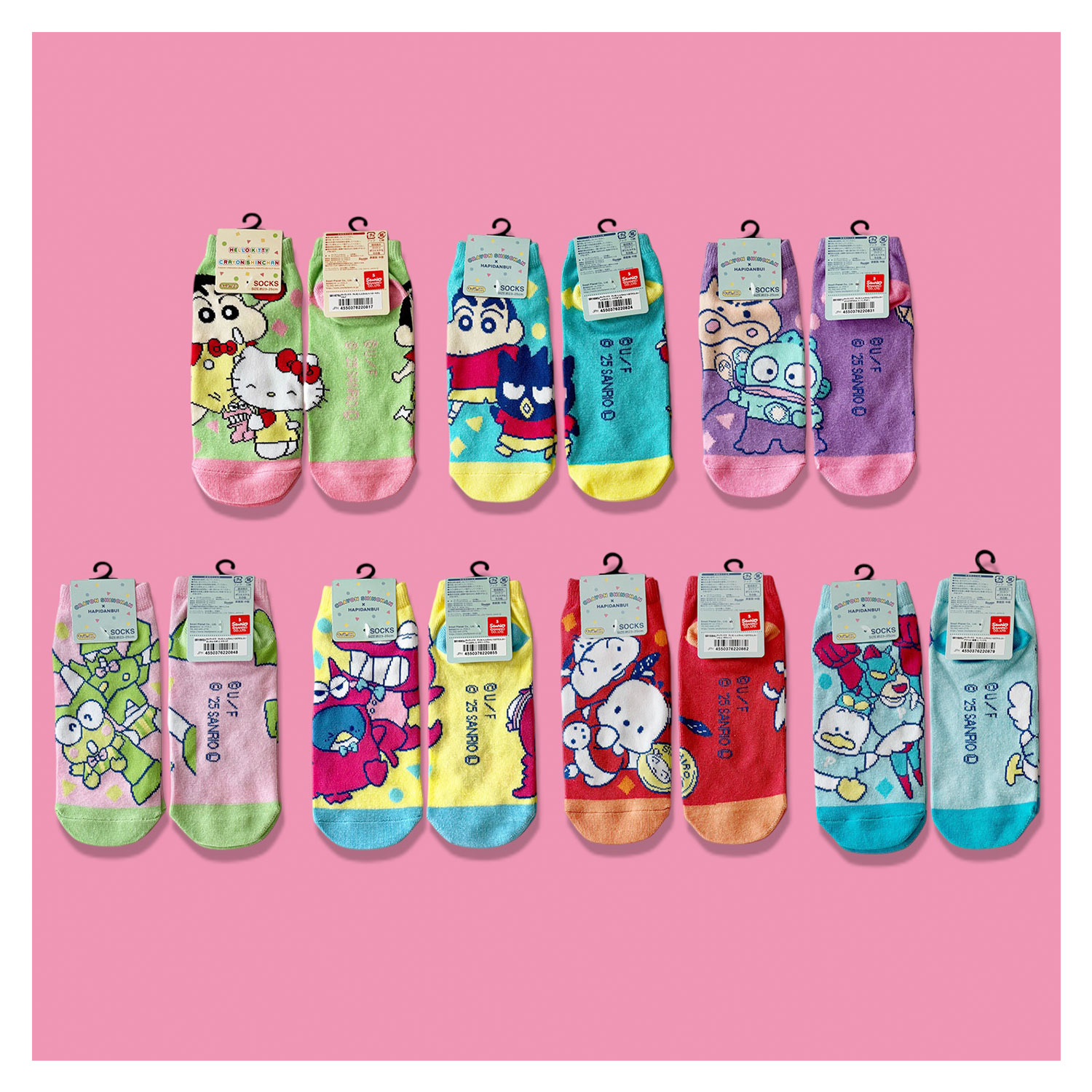 [公式] メーカー直営 CRAYON SHINCHAN × HAPIDANBUI キャラックス（靴下）ワニ山さんとタキシードサム