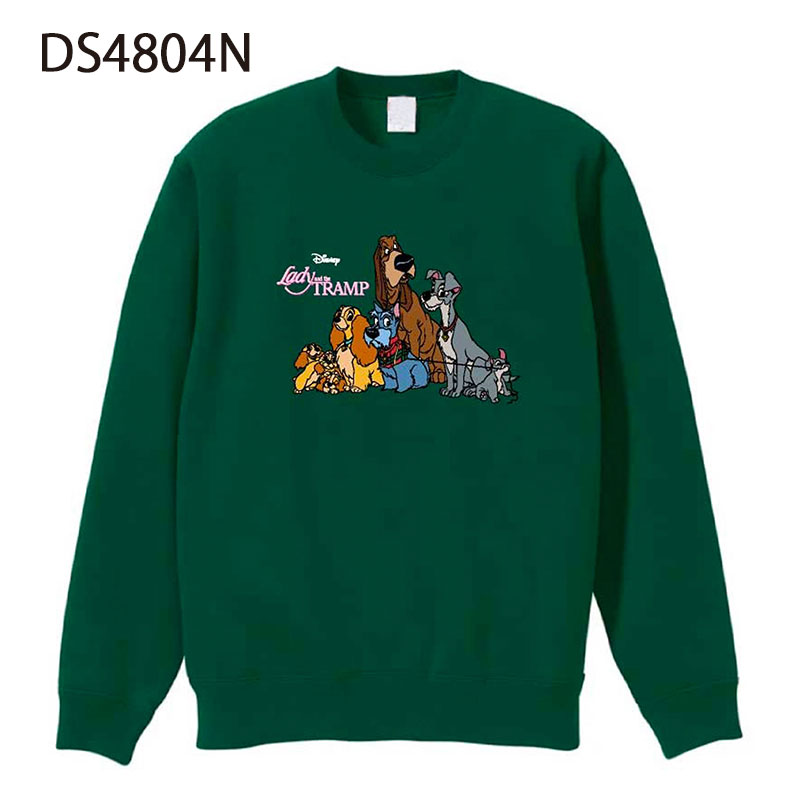 Disney NOSTALGICA スウェットクルーネック わんわん物語 Green