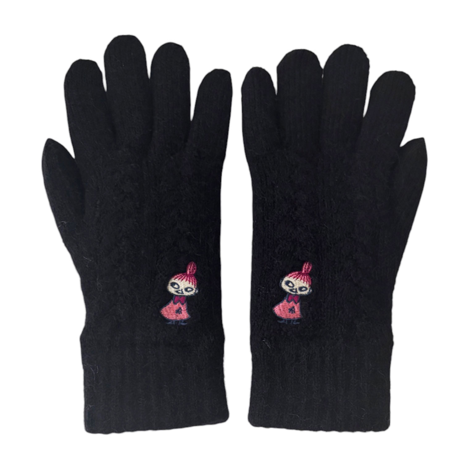 [公式] メーカー直営 ムーミン ワンポイント刺繍 スマホ対応ケーブル編み手袋 リトルミイ みつめる