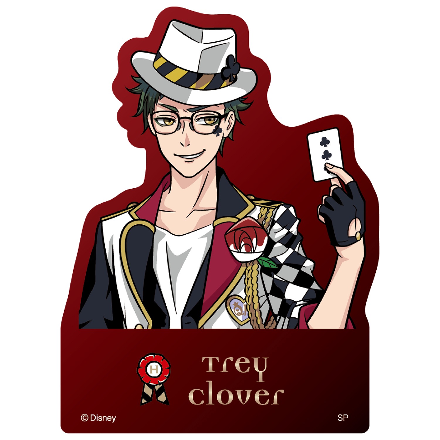 『ディズニー ツイステッドワンダーランド』 キャラクターステッカー ハーツラビュル寮 トレイ