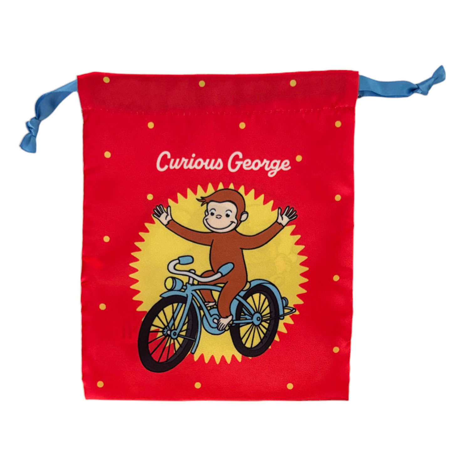 おさるのジョージ リボン巾着 ドット