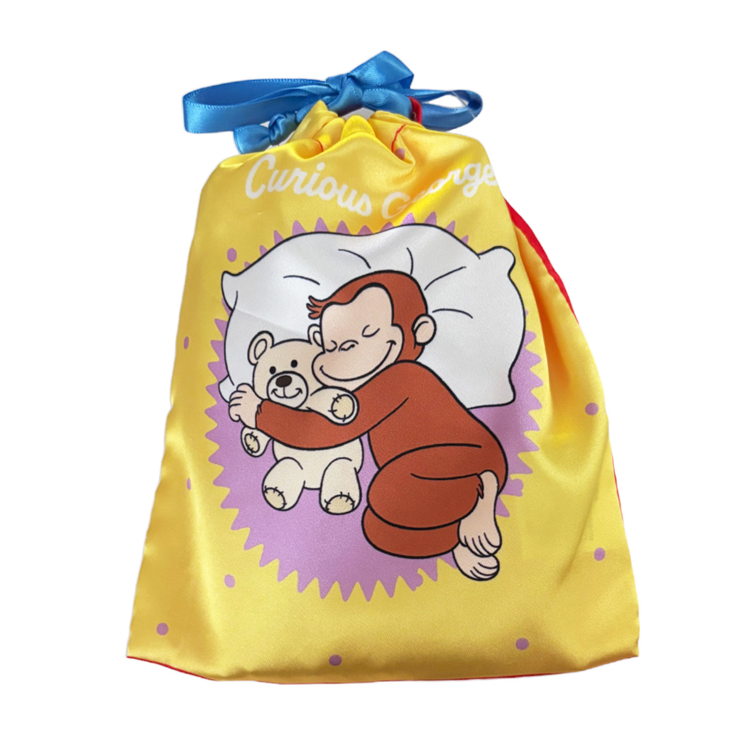 おさるのジョージ リボン巾着 ドット