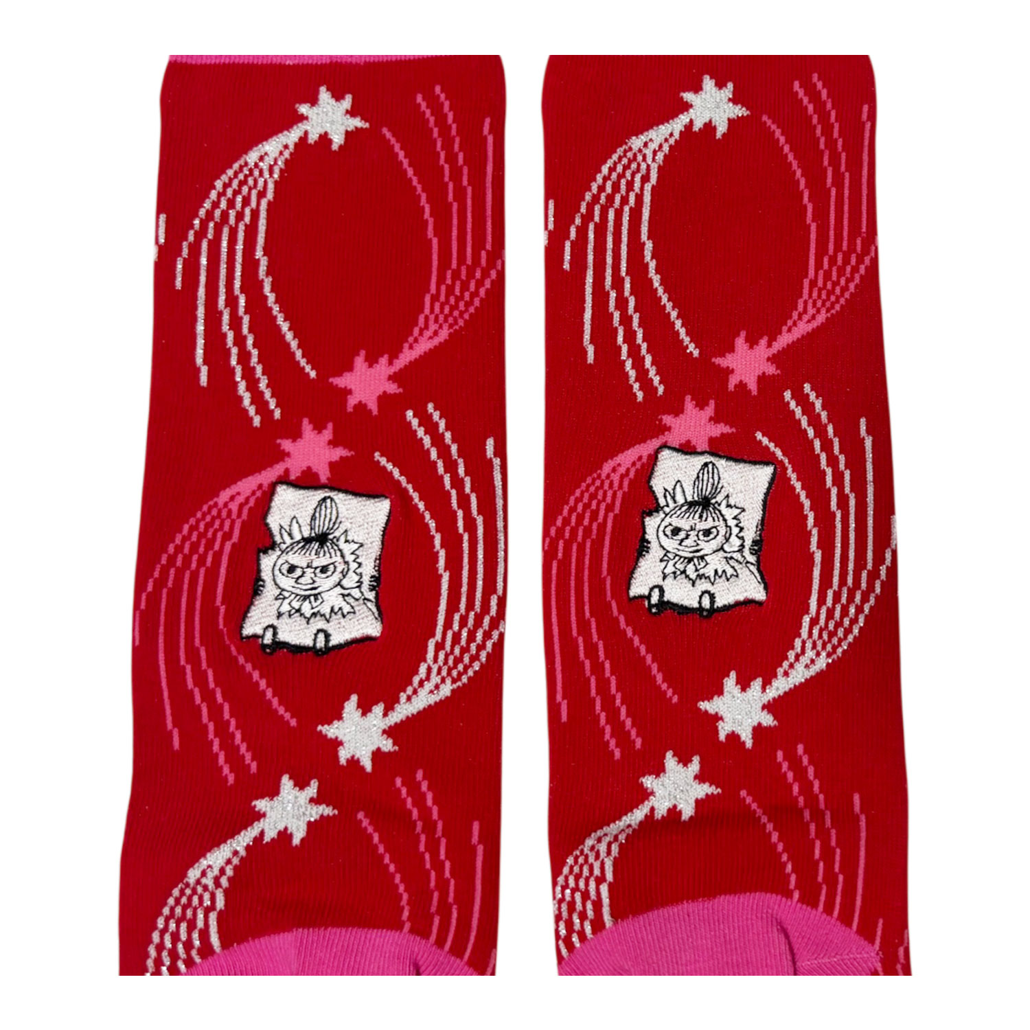 [公式] MOOMIN/NOSTALGICA（ムーミン/ノスタルジカ）刺繍ソックス リトルミィ 流れ星 レッド
