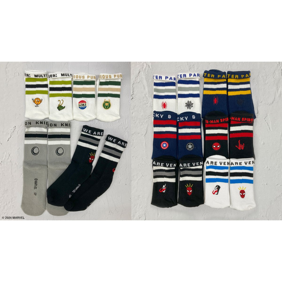 [公式]メーカー直営 MARVEL ワンポイント刺繍 メンズソックス ムーンナイト　/25～27cm