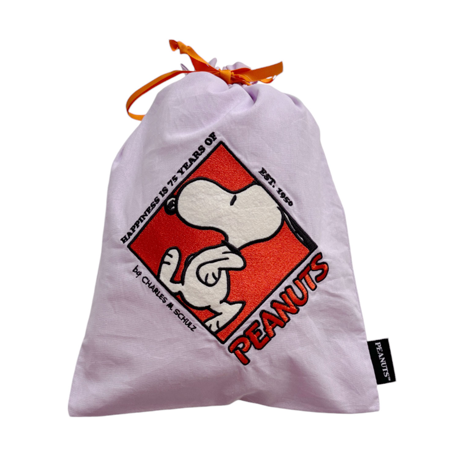 [公式] PEANUTS スヌーピー 75周年 刺繍巾着 PU