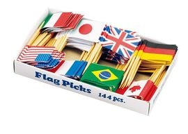 ランチ旗楊枝　万国旗（各国混合）144本入
