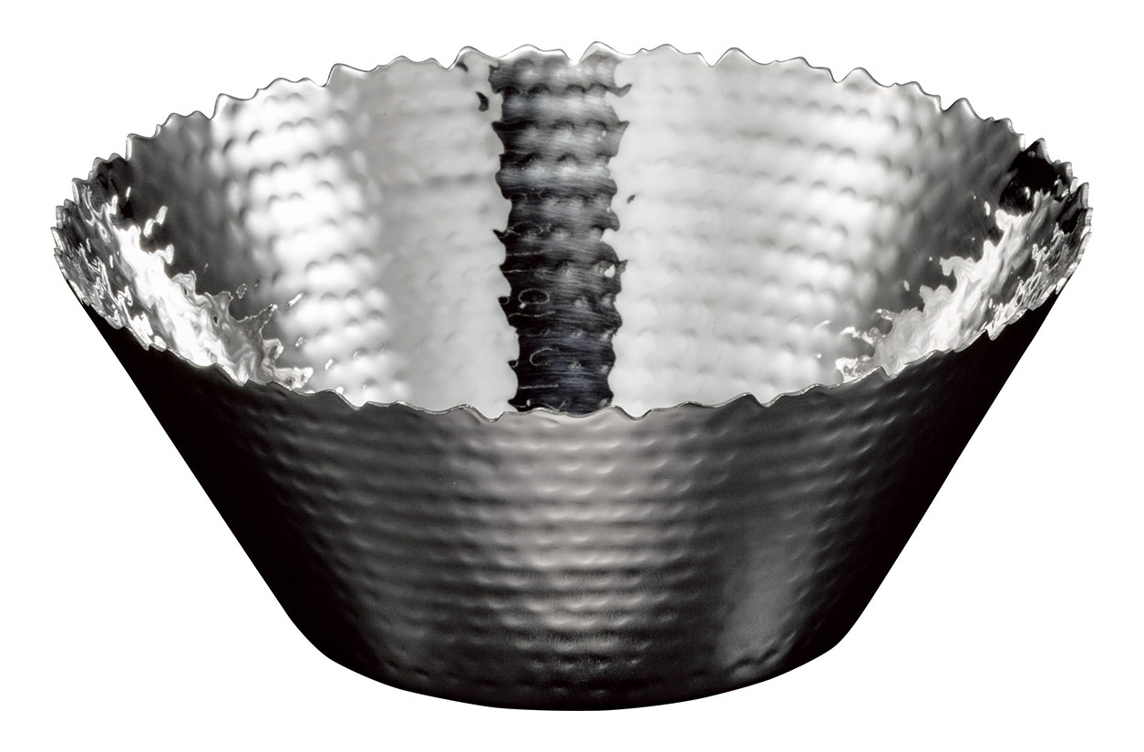 ステンレス槌目　サラダボウル　Ｌ