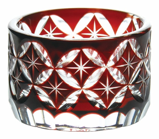 夢切子　切立珍味入（赤）